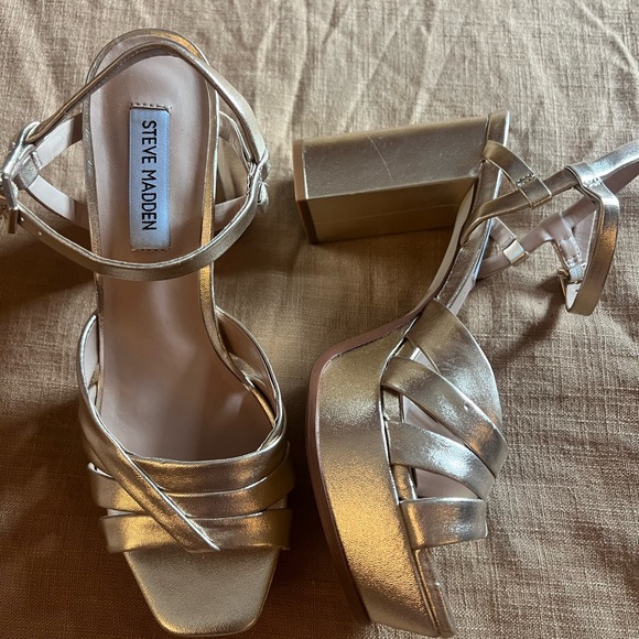 Steve Madden Shoes - Steve Madden Gold Women's Platform Sandals